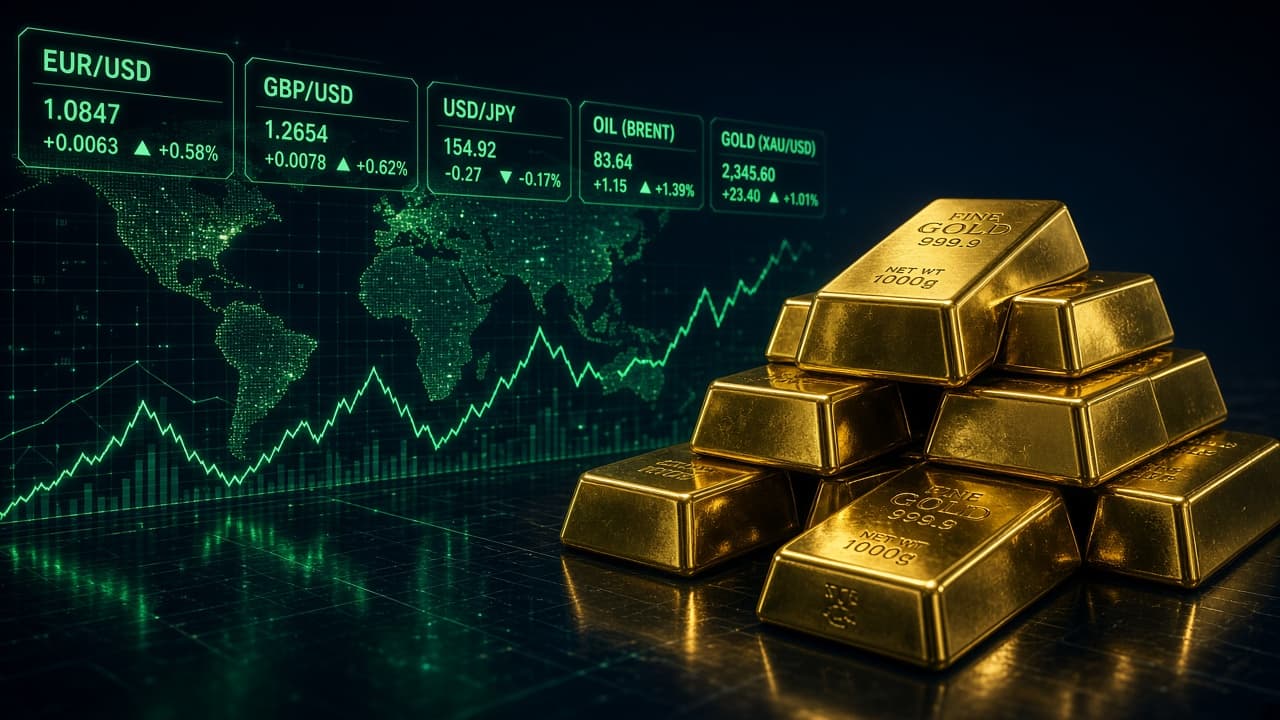Global Financial Markets: Gold bullion, Forex currency pairs, and Energy commodities